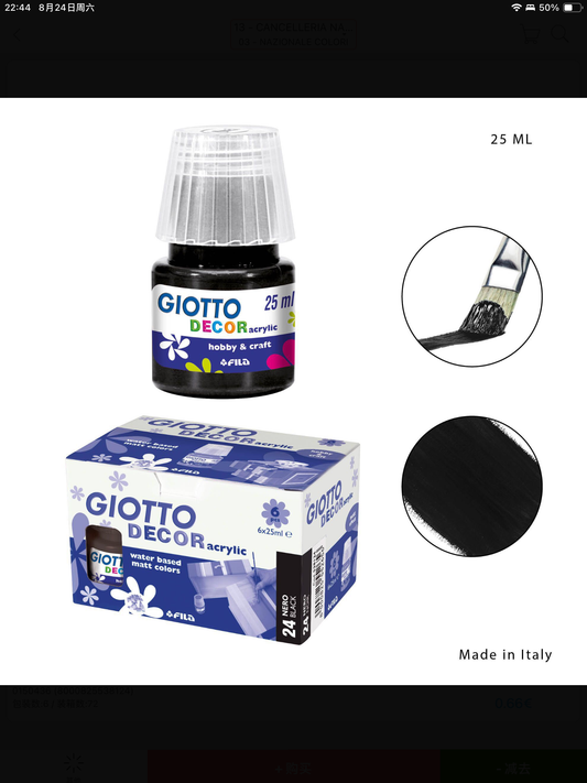 Giotto decor acylic nero 25ml