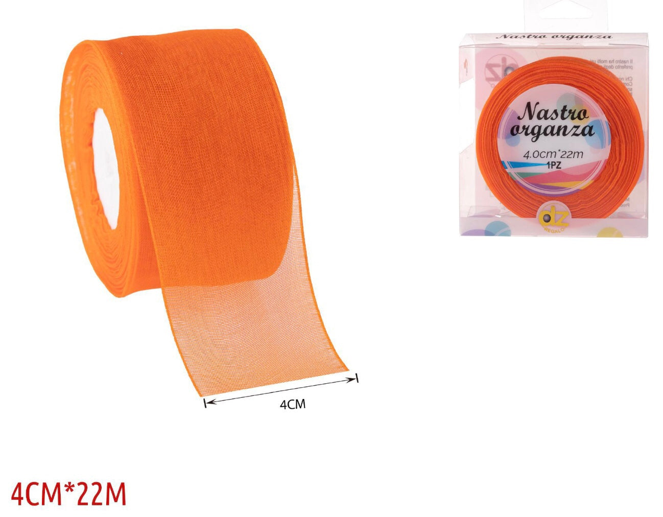 Nastro organza 4 cm ARANCIONE