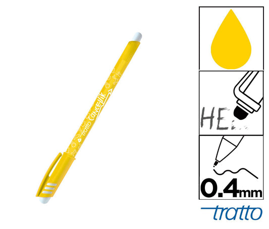 Tratto penna cancellabile giallo