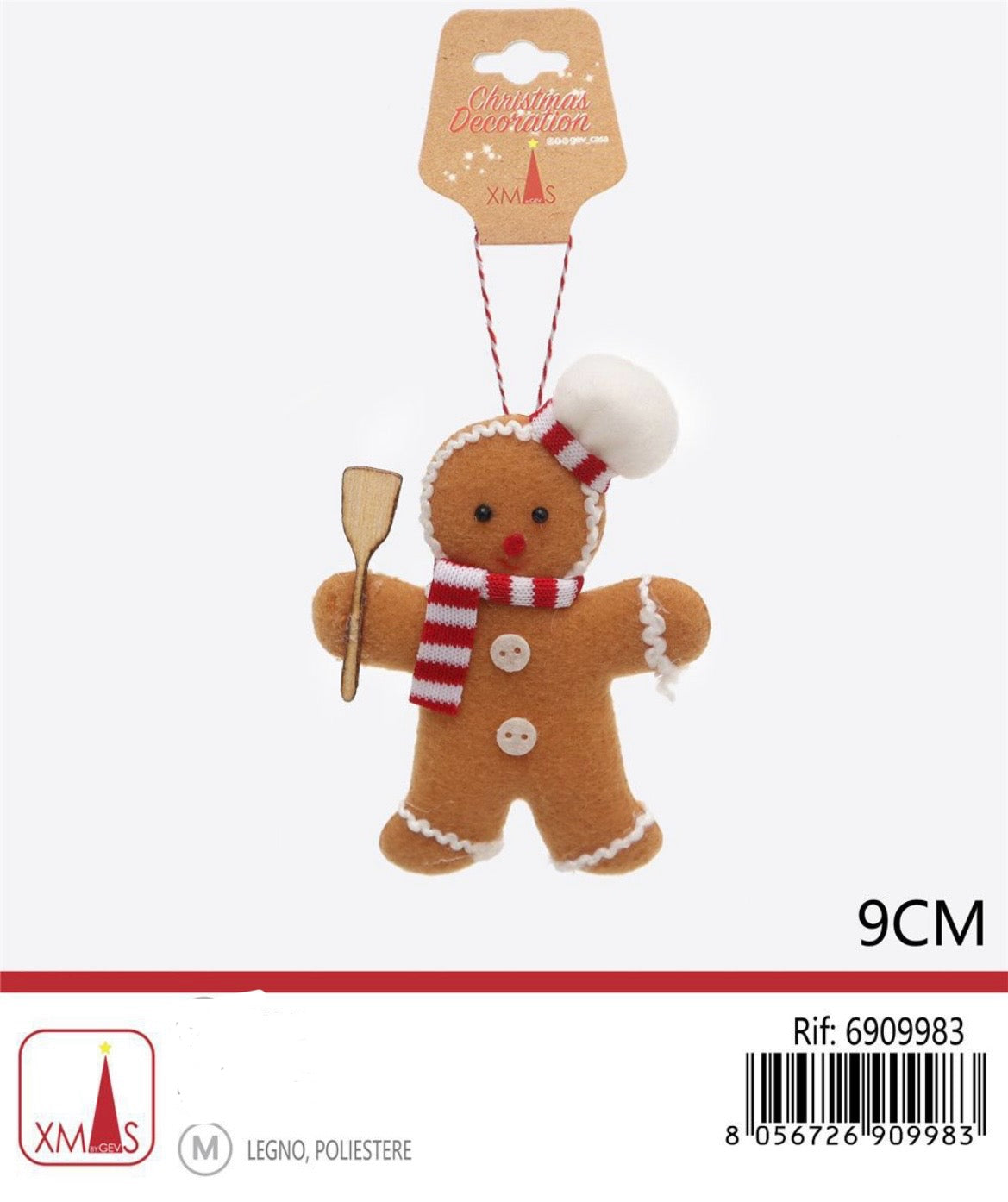 NATALIZIA pendente omino pan biscotto 9cm