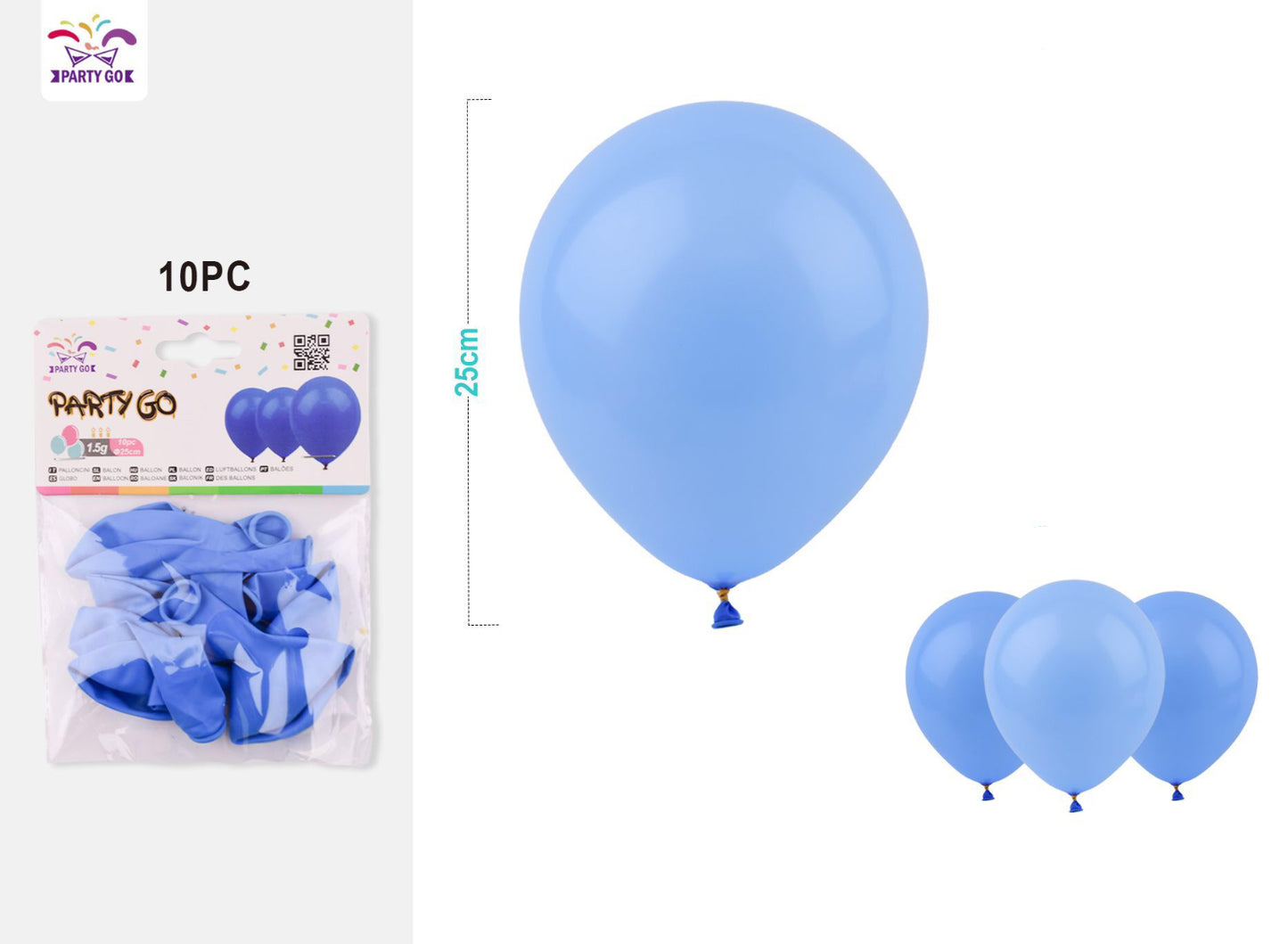 Palloncini 10pz 1.5g azzurro