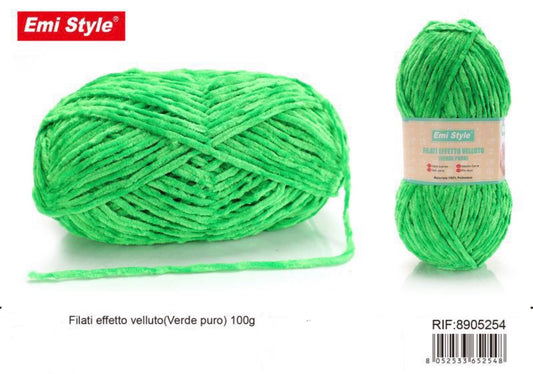 FILATI effetto velluto verde puro 100g