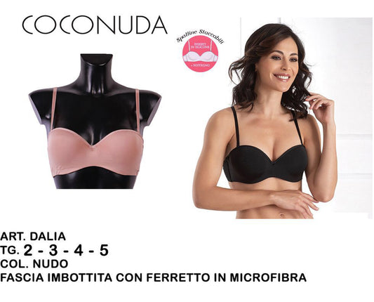 DALIA reggiseno fascia in imbottita con ferretto in microfibra nudo