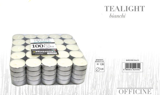 CANDELE tea light bianco 100pz