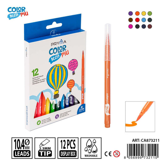 PRYMA pennarelli color più brush 12pz