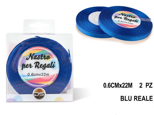 Nastro raso 0.6 cm BLU REALE