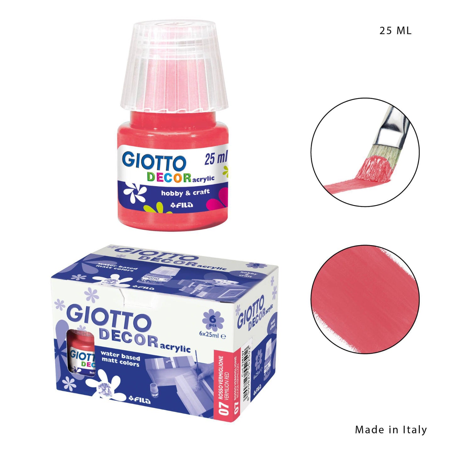 Giotto decor acylic rosso vermiglione 25ml