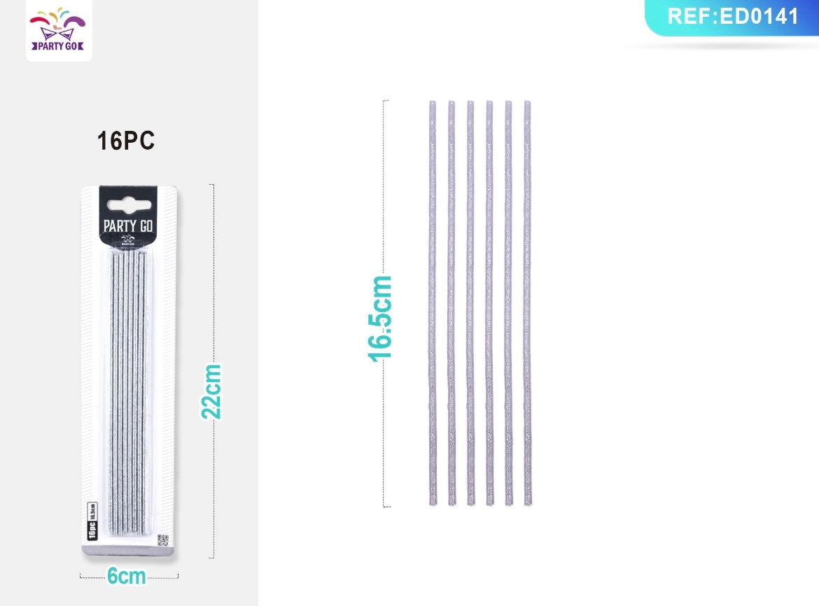 CANDELA GLITTER  16.5CM 16PC