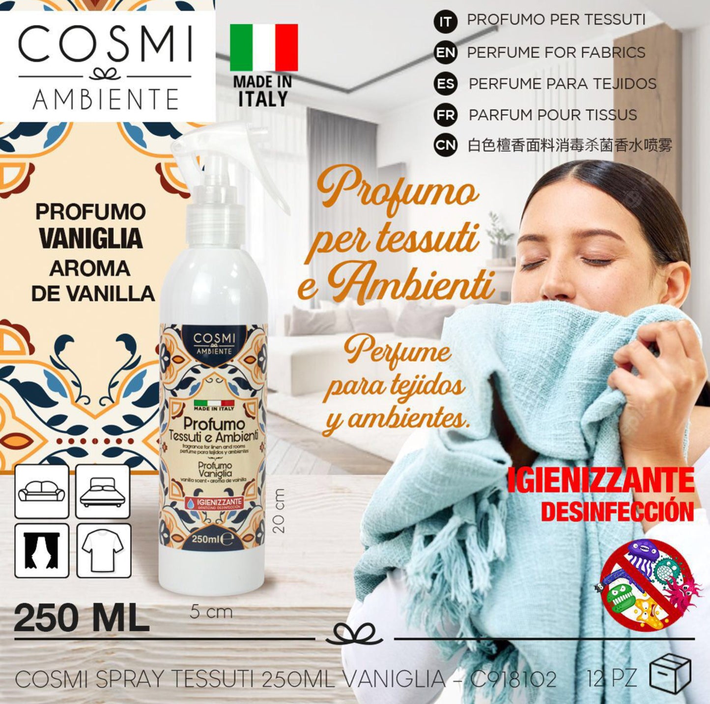 COSMI spray per tessuti e ambienti frofumo VANIGLIA 250ml