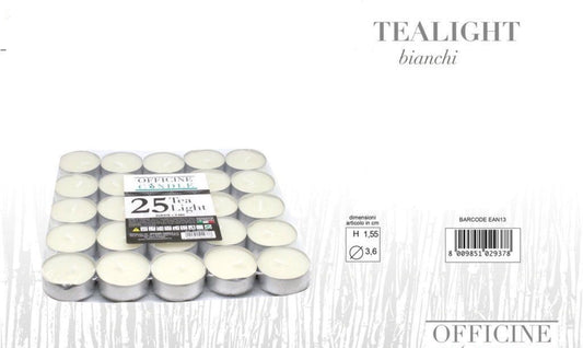 CANDELE tea light bianco 25pz