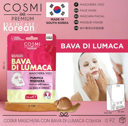 Cosmi maschera viso bava di lumaca