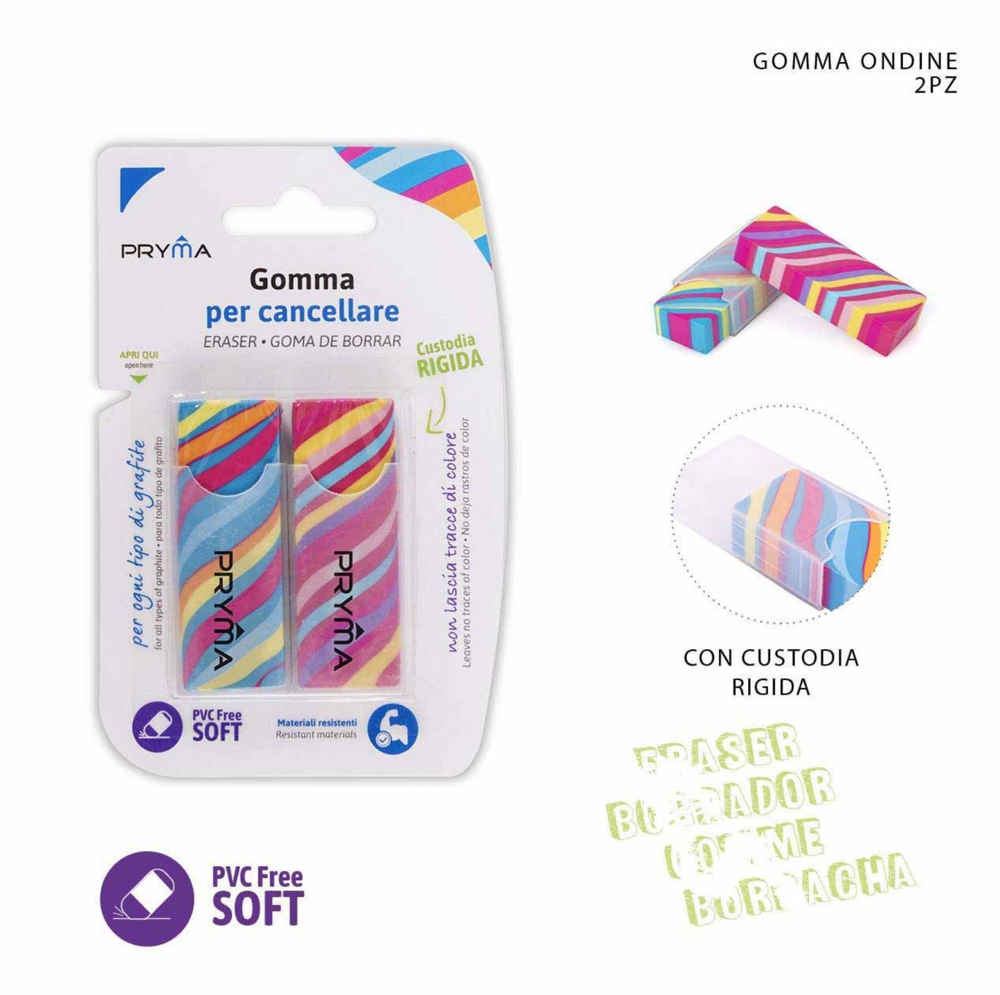 PRYMA gomma ondine 6.1x2.1x1.2cm 2pz