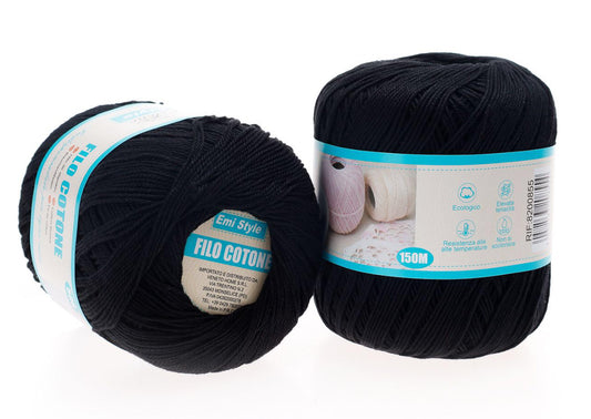 Filo cotone NERO 50g/150m