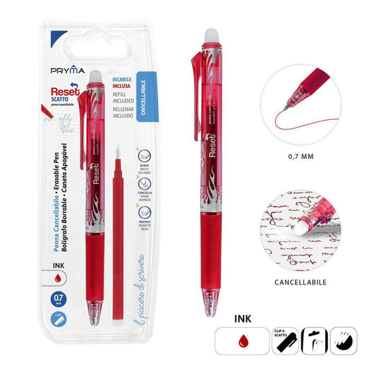 PRYMA penna cancellabile scatto 0.7mm 2pz rosso