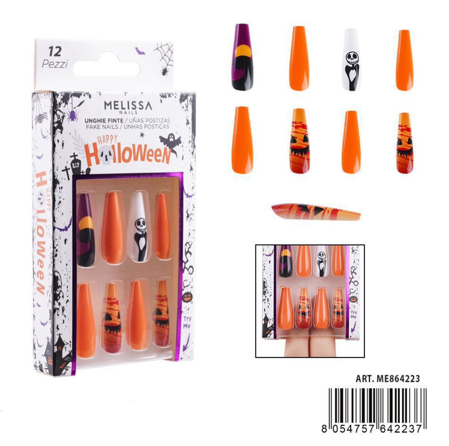 Halloween Melissa unghie finte ballerina 12pz ME864224