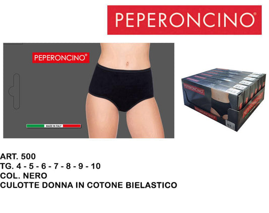 PEPERONCINO culotte cotone bielastico nero Art.500