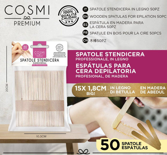COSMI spatole stendicera in legno 50pz