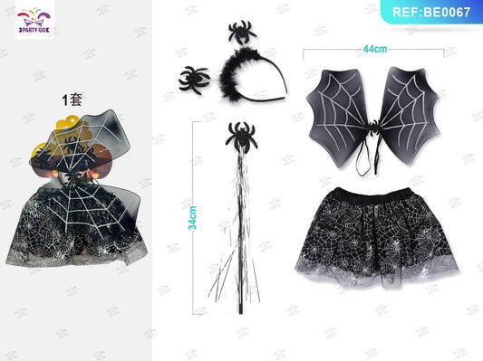 HALLOWEEN set Halloween ragno nero  4pz