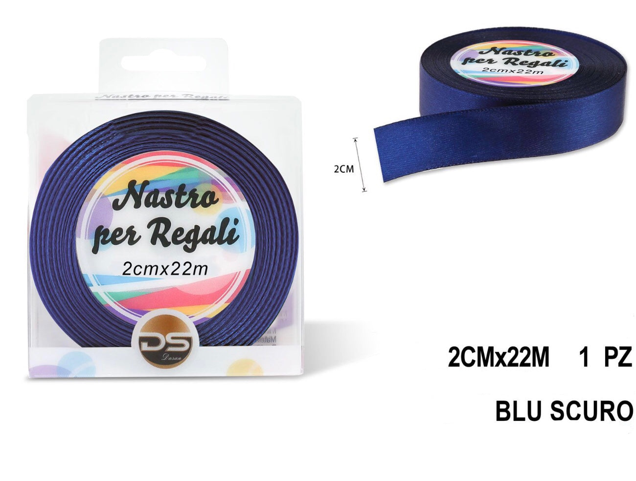 Nastro raso 2 cm BLU SCURO