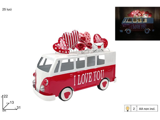 SAN VALENTINO FUGONE METALLO  I LOVE YOU CON FILO 25 LUCI