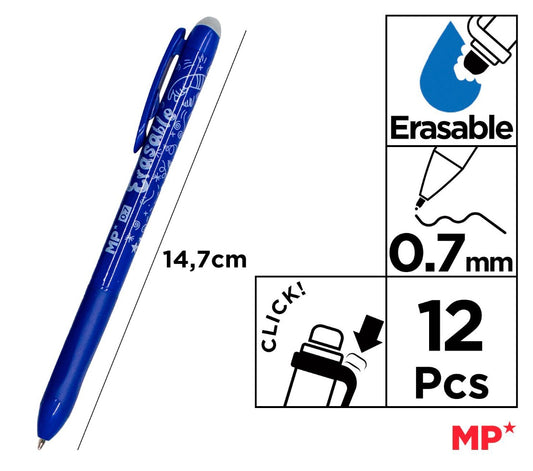 Penna cancellabile a scatto  0,7mm blu