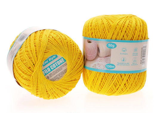 Filo cotone GIALLO 50g/150m