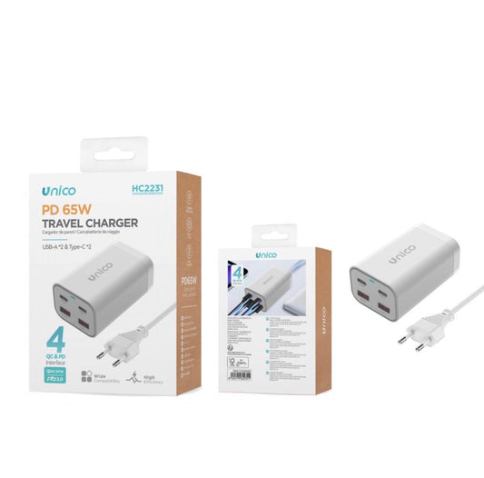 UNICO caricabatterie 4porte 65W HC2231