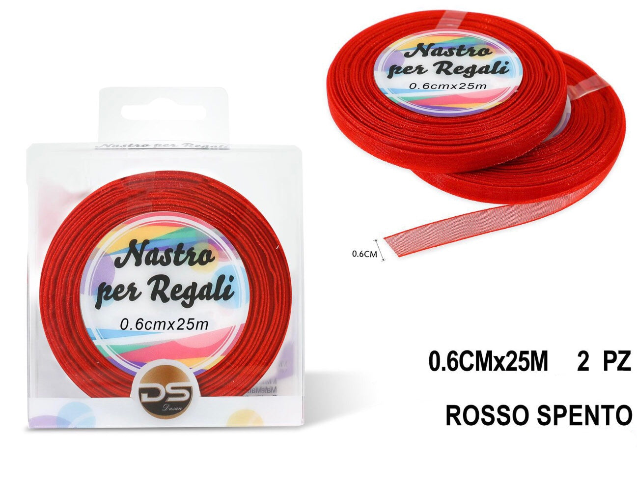 Nastro organza 0.6 cm ROSSO SPENTO