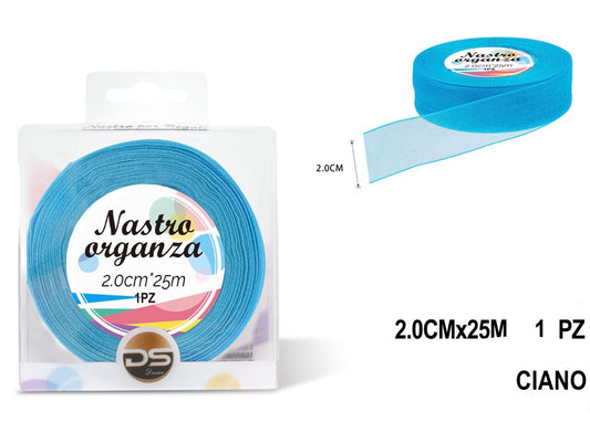 Nastro organza 2 cm CIANO