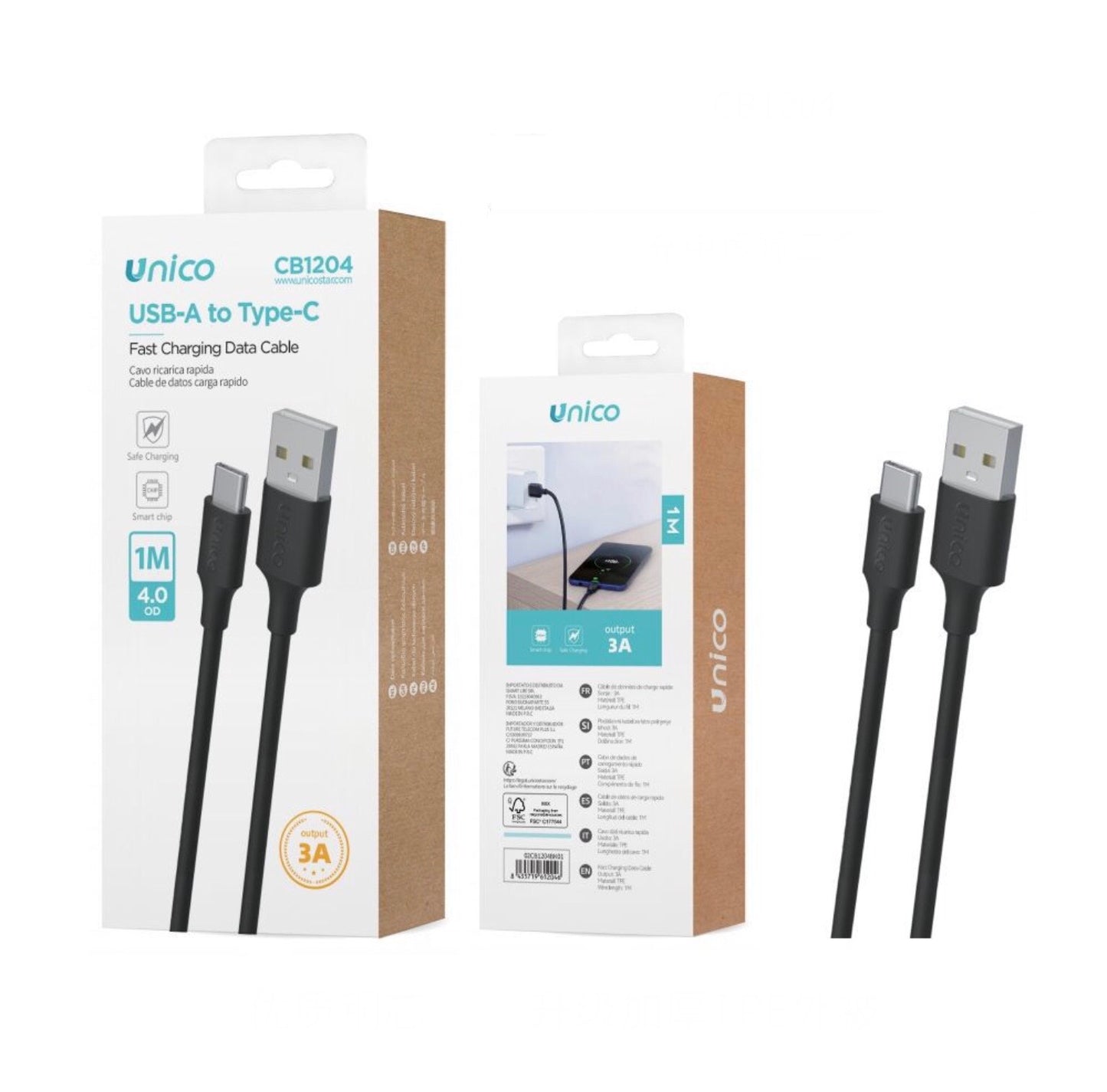 UNICO cavo ricarica rapida USB-A to‘ TYPE-C CB1204