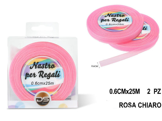 Nastro organza 0.6 cm ROSA CHIARO