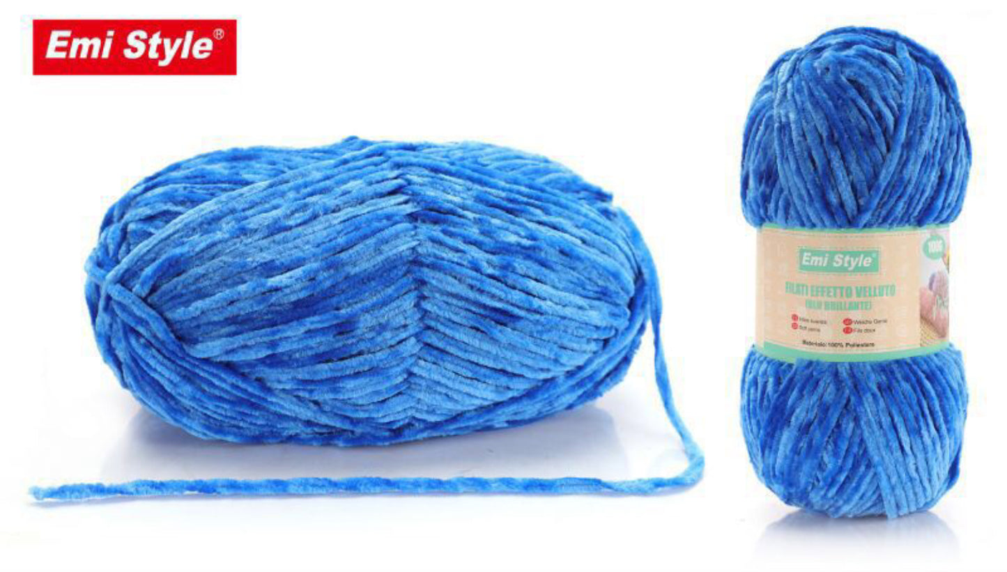FILATI effetto velluto blu brillante 100g