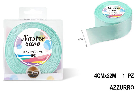 Nastro raso 4 cm AZZURRO