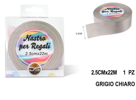 Nastro raso 2.5 cm GRIGIO CHIARO