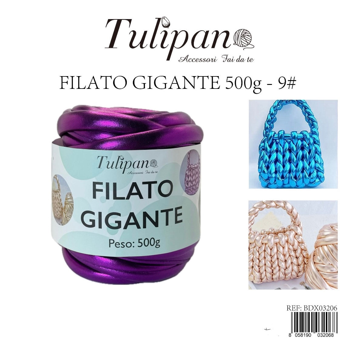 FILATO gigante 500g 9# metallizzato