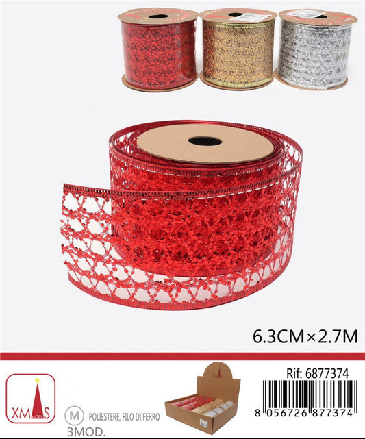 NATALIZIA nastro decorativo 6.3cmx 2.7m