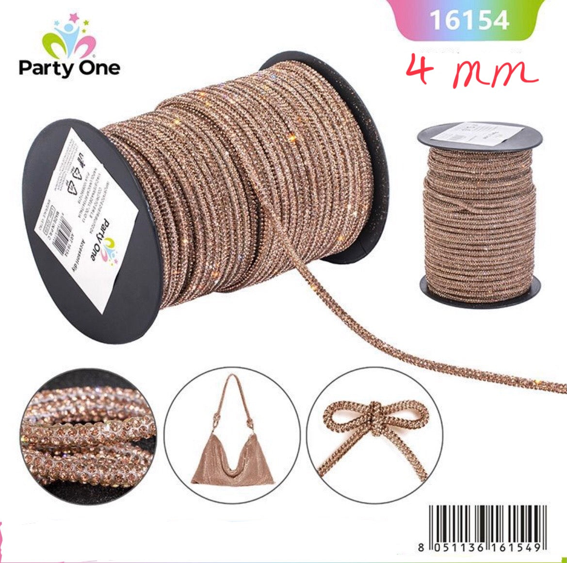 CORDINO  strass 4mmx50m