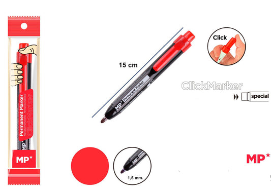 MP Pennarello indelebile a scatto 1,5mm rosso