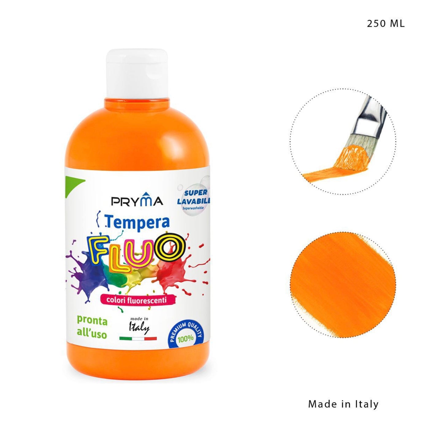 PRYMA tempera fluo 250 ml ARANCIONE