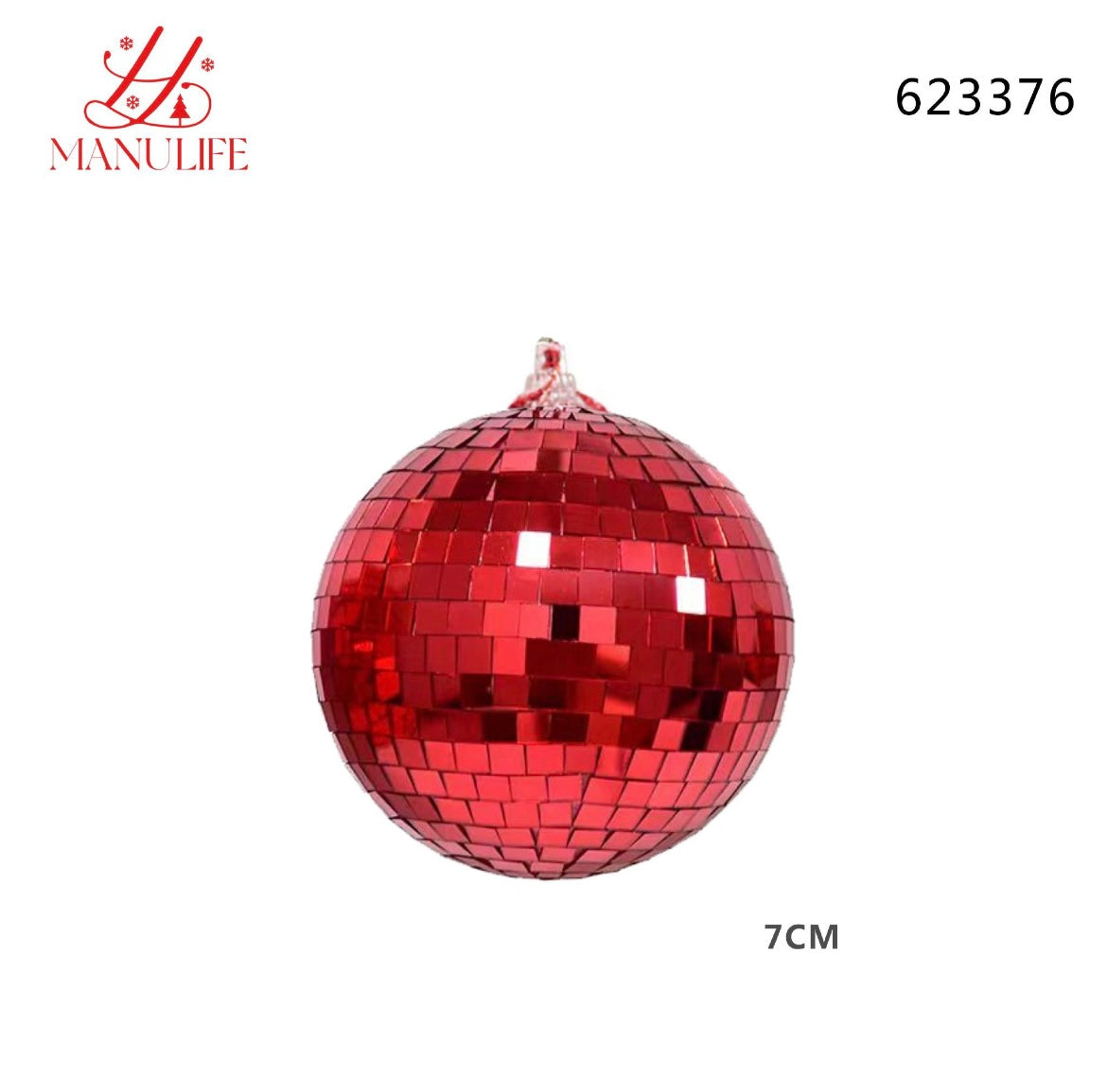 NATALIZIA palline sfera 7cm rosso 623376