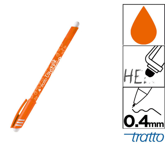 Tratto penna cancellabile arancione