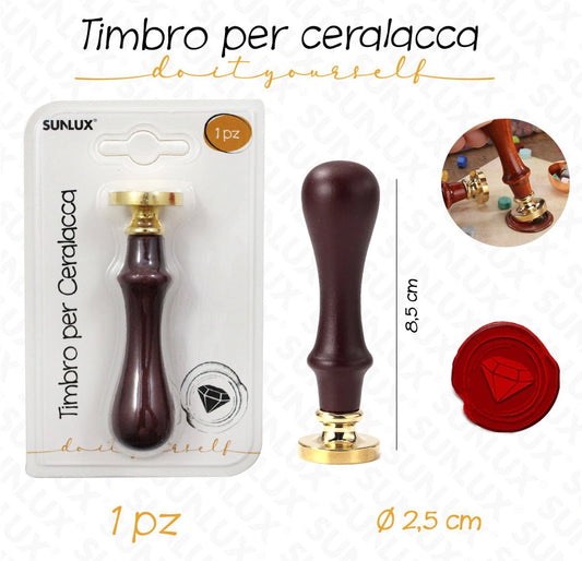 TIMBRO per ceralacca DIAMANTE 2.5x8.5cm