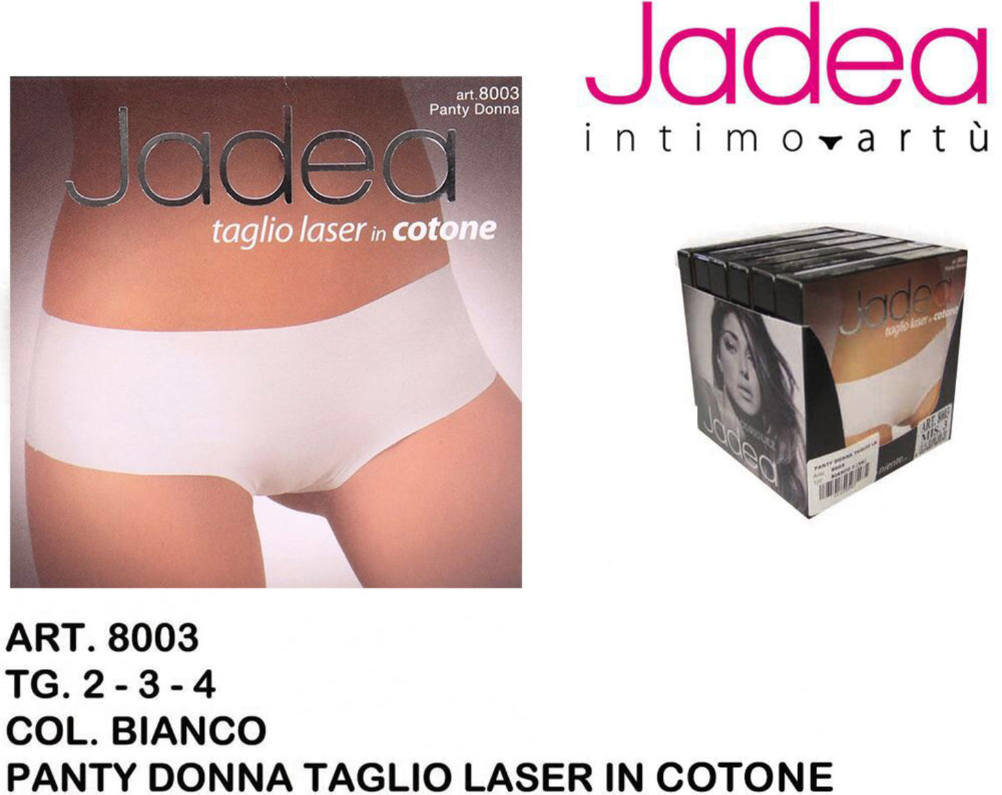 JADEA panty taglio laser cotone bianco 8003