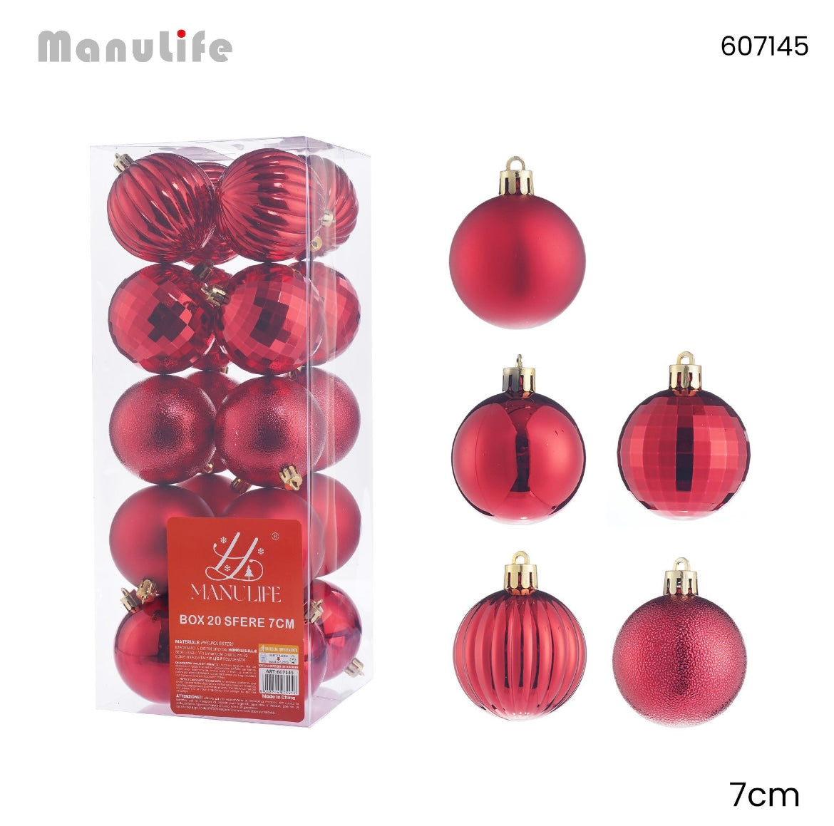 NATALIZIA palline di natale 20pz 7cm