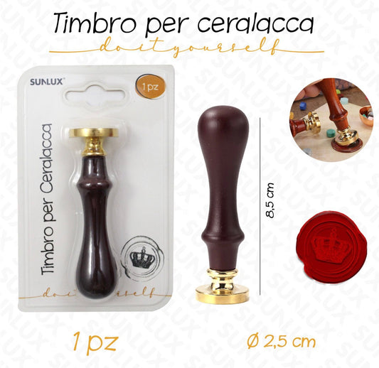 TIMBRO per ceralacca CORONA 2,5x8,5cm