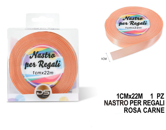 Nastro raso 1 cm ROSA CARNE