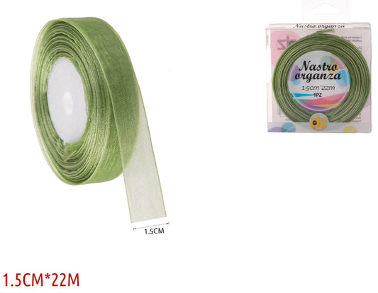 Nastro organza 1.5 cm VERDE PISTACCHIO