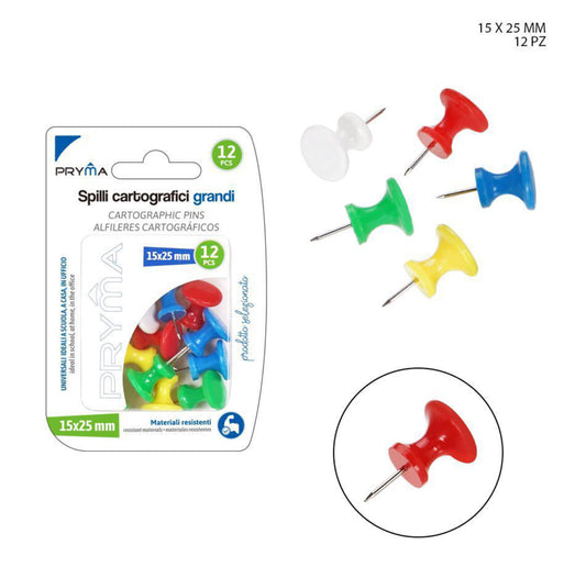 PRYMA spilli cartografici grandi 15x25cm  12pz