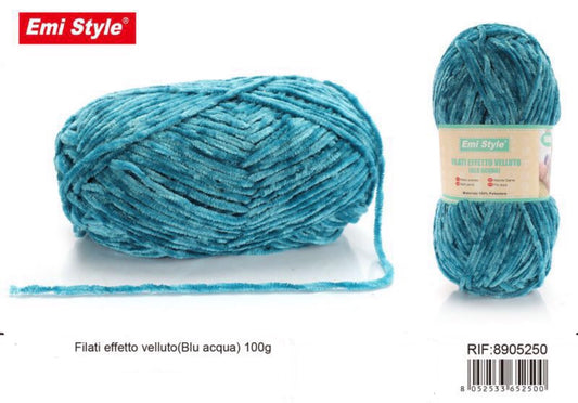FILATI effetto velluto blu acqua 100g