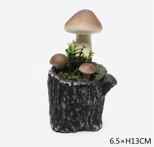 Halloween  decorativo piantina funghi 6,5x13cm